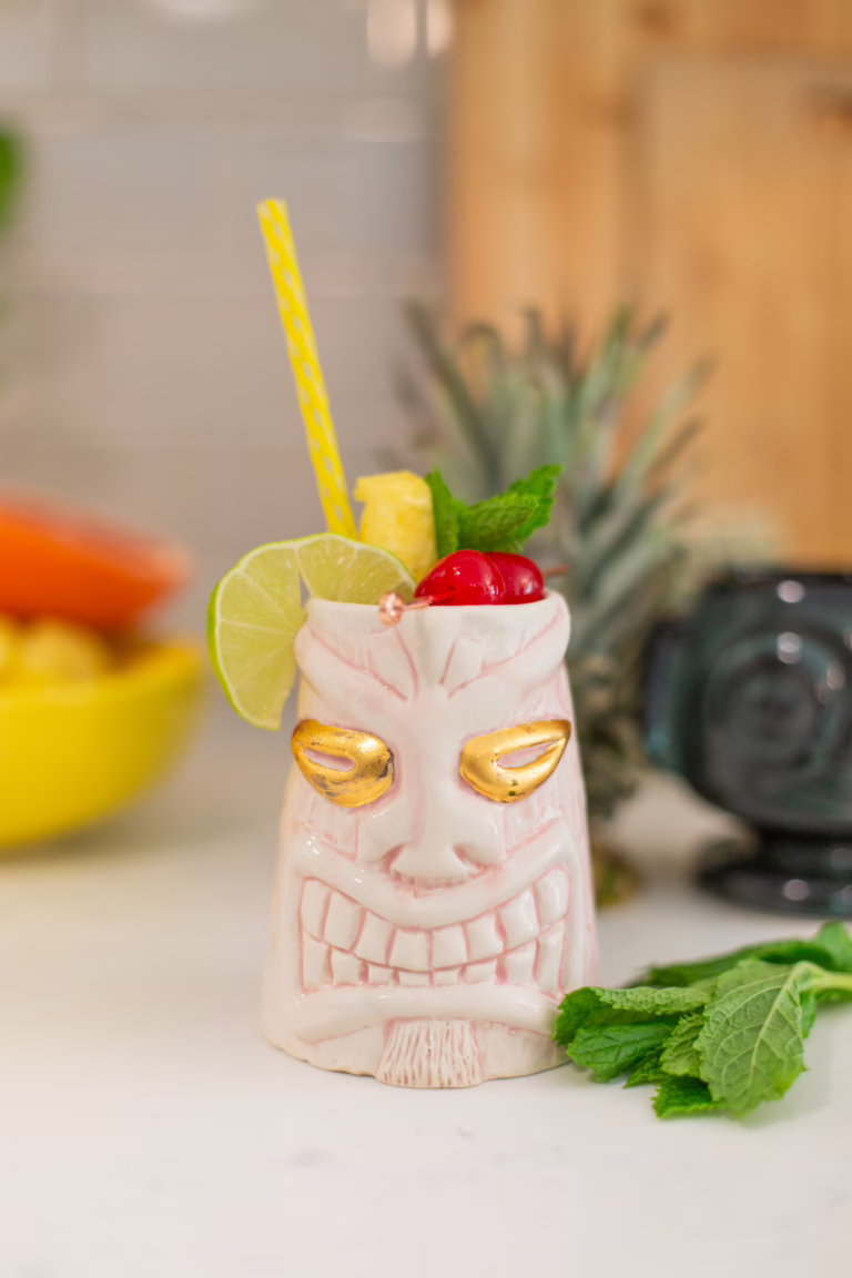 tiki cocktail in mug
