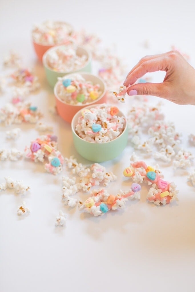conversation heart popcorn