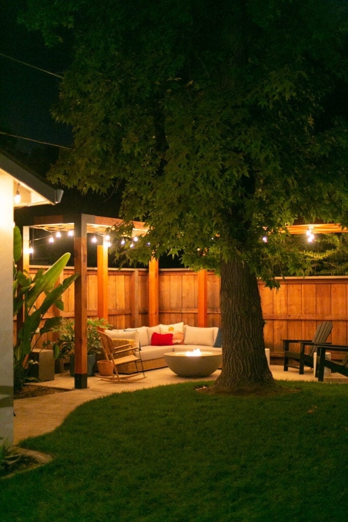 pergola at night