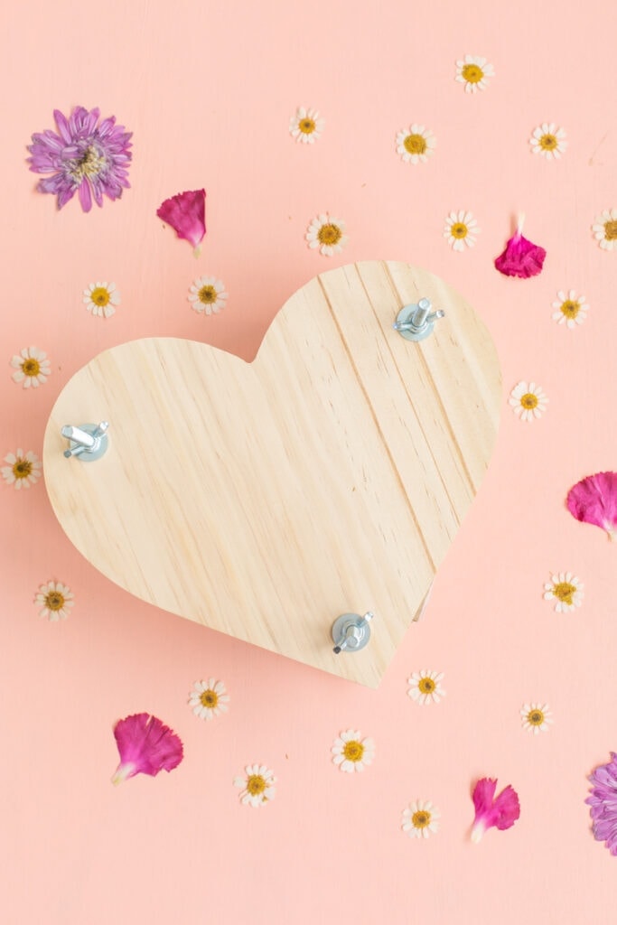 heart shaped diy flower press with dried flowers