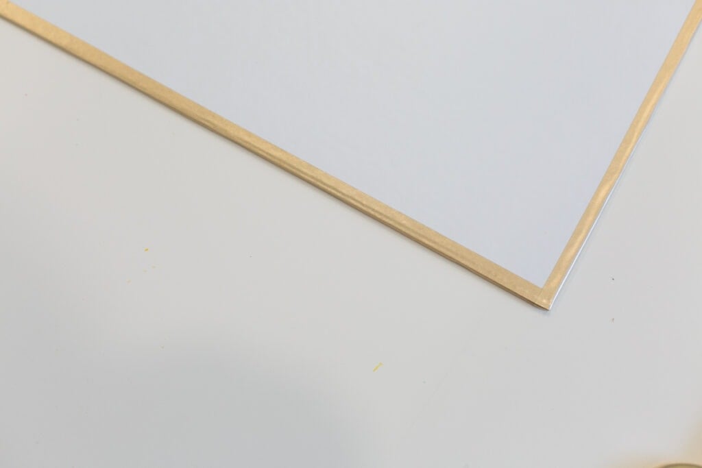 white chipboard with gold edges