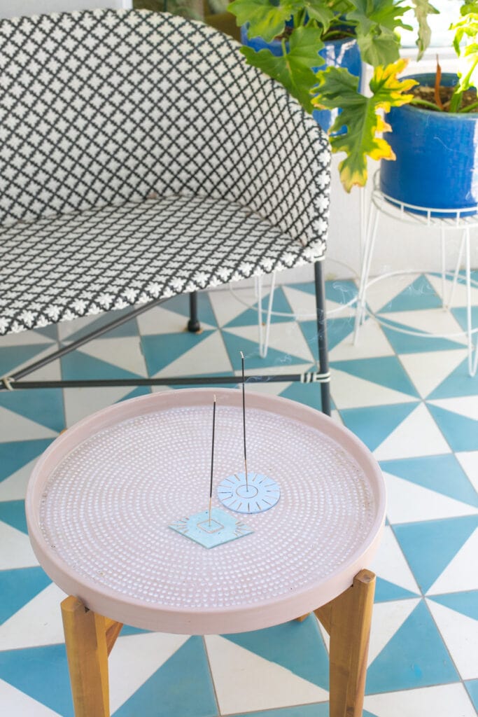 incense on a patio