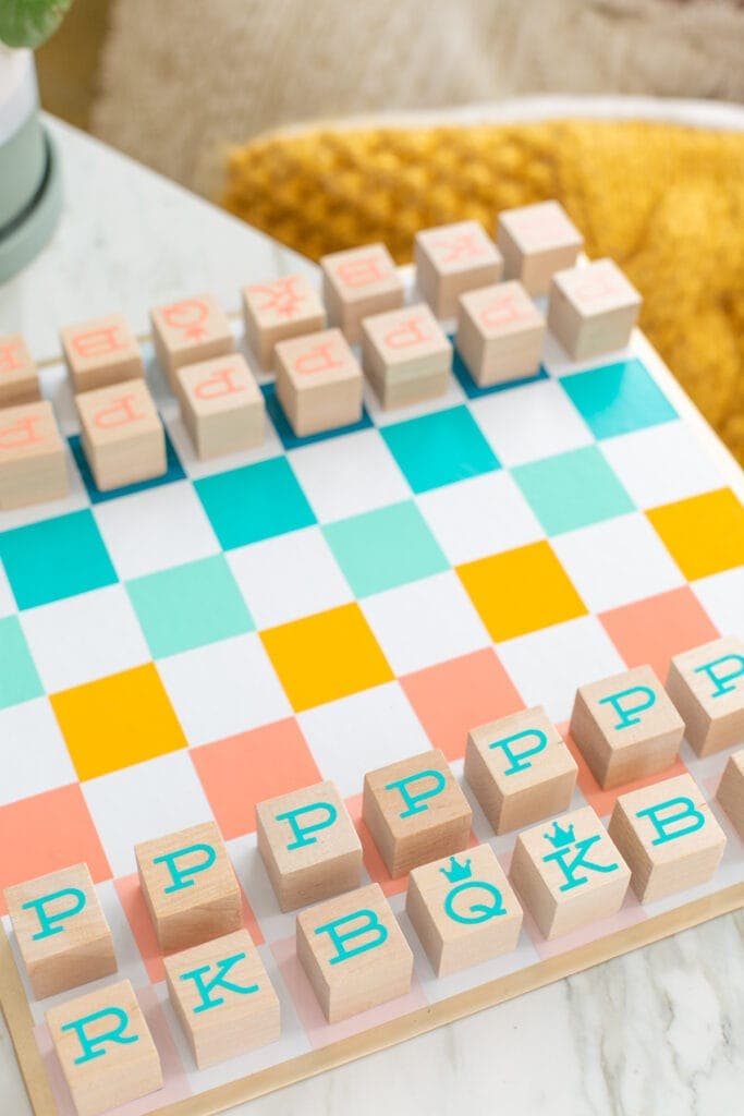 colorful chess set