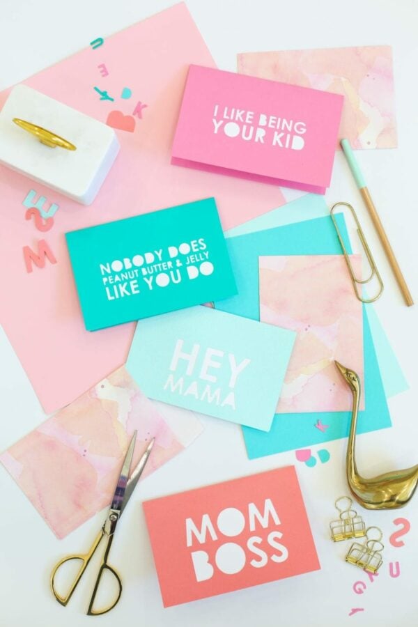 DIY Typography Mother's Day Cards