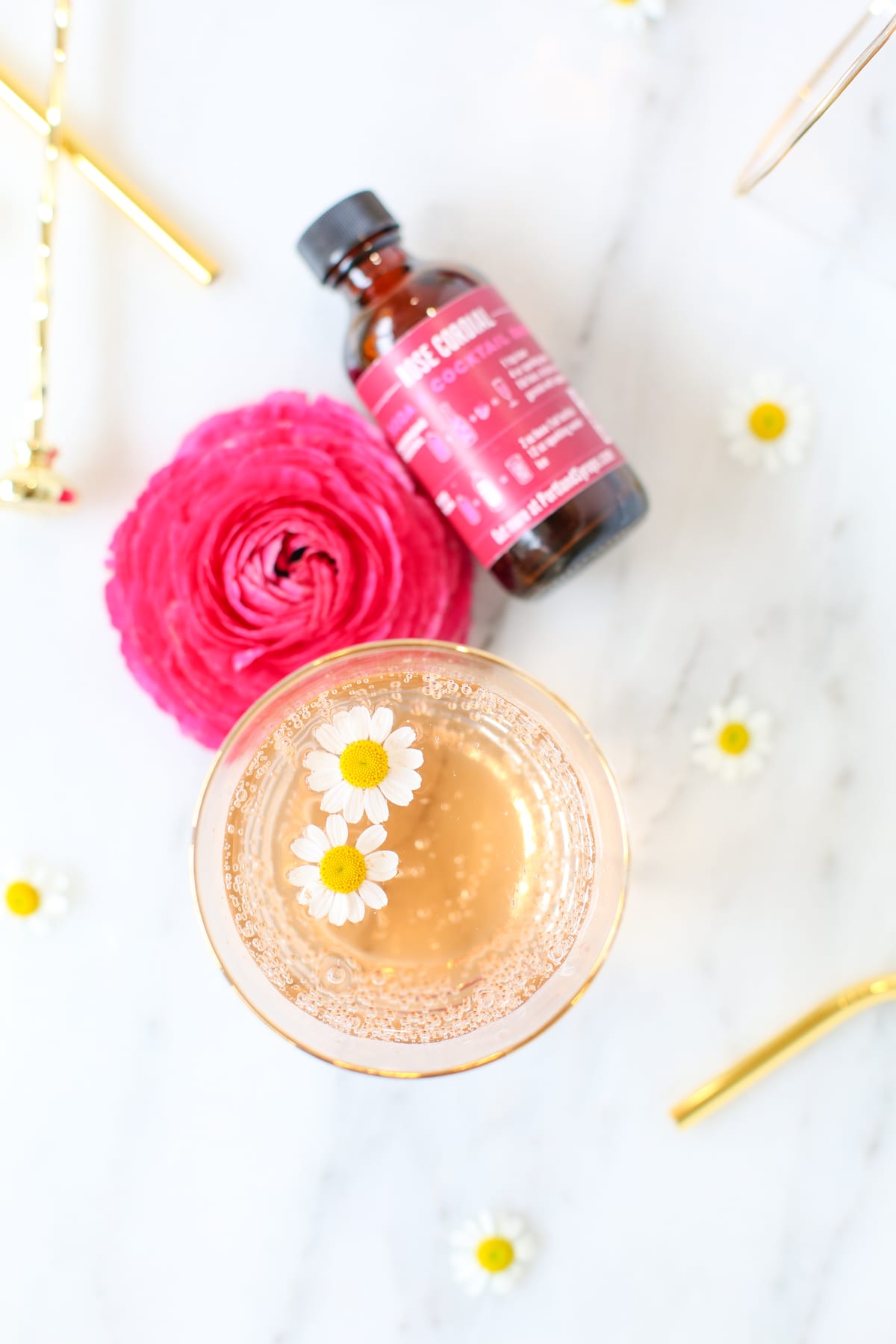 Rose cordial spring cocktail