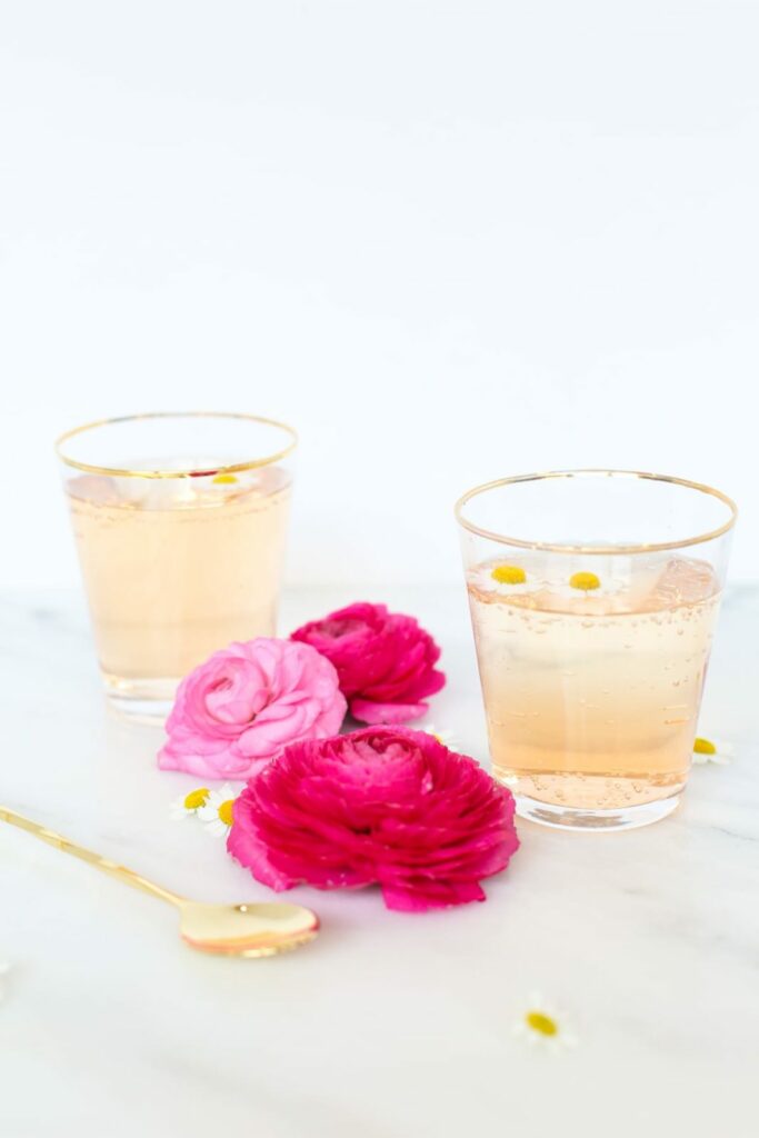 Rose cordial spring cocktail