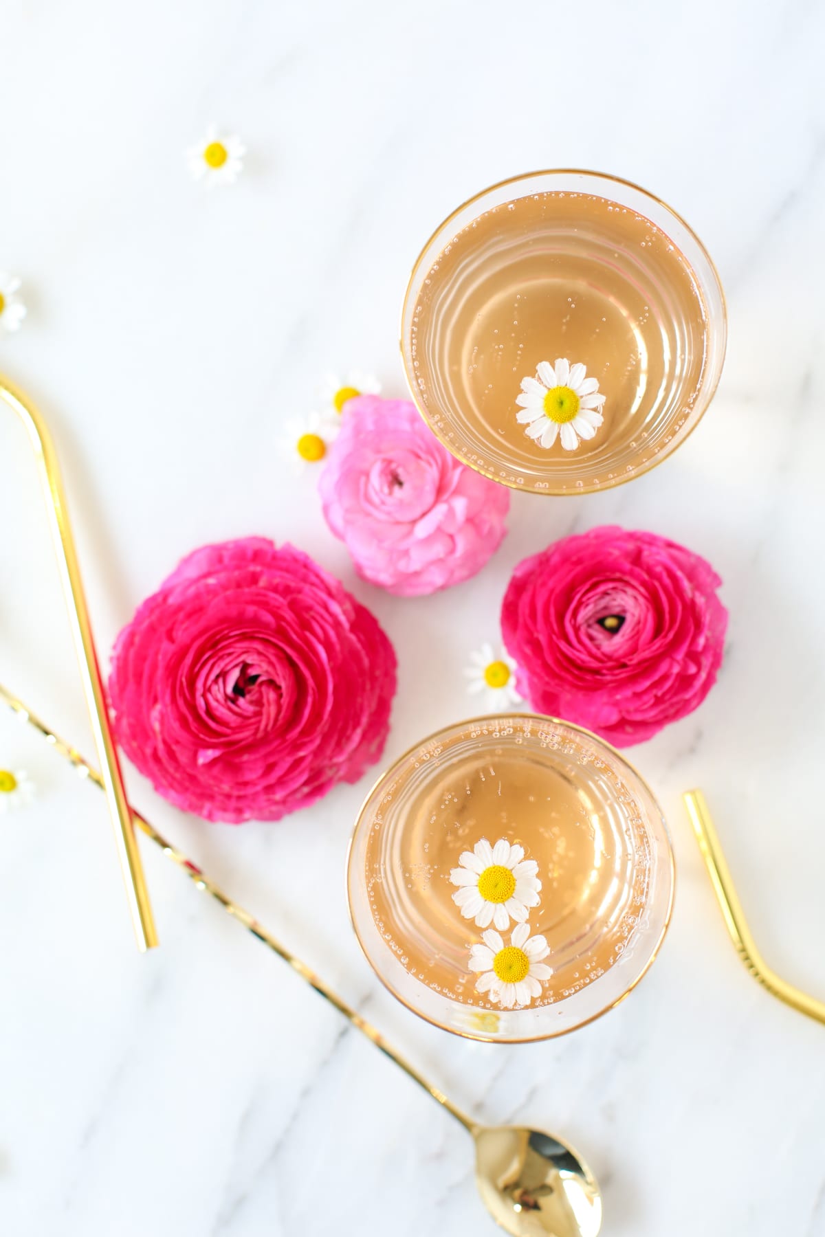 Rose cordial spring cocktail