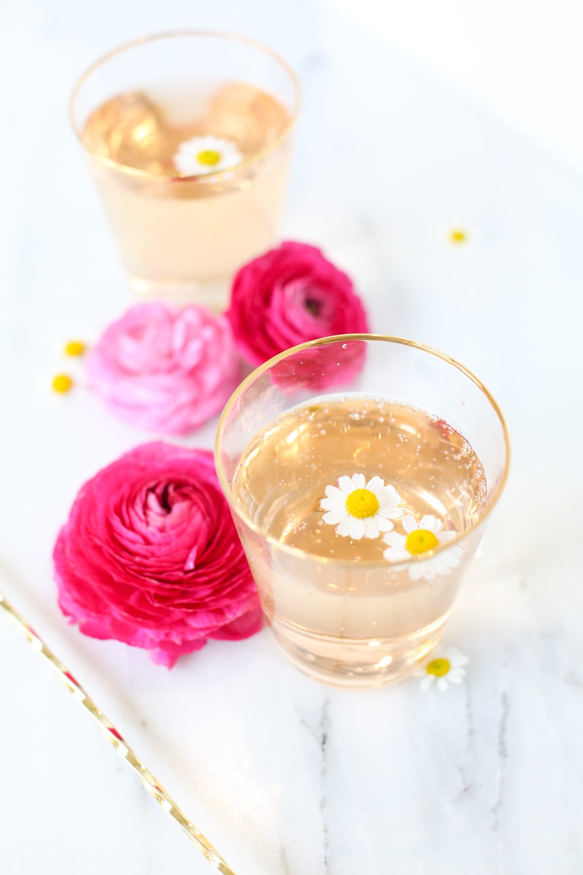 Rose cordial spring cocktail
