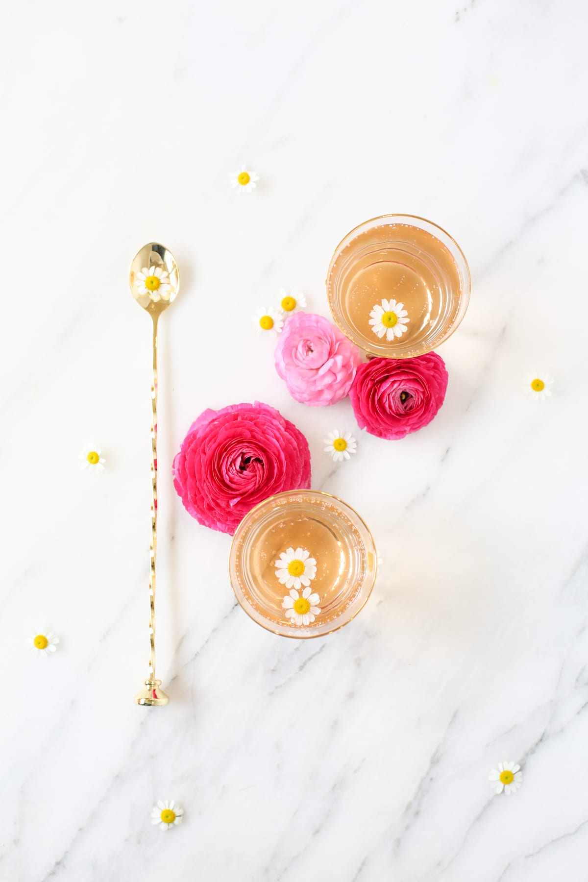 Rose cordial spring cocktail