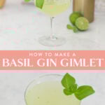 how to make a basil gimlet cocktail