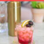 Easter cocktail blackberry bramble on a coaster