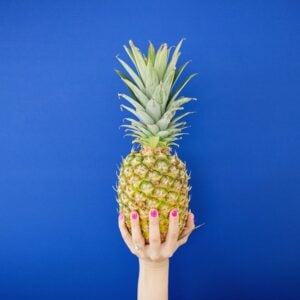 Blue Pineapple Print