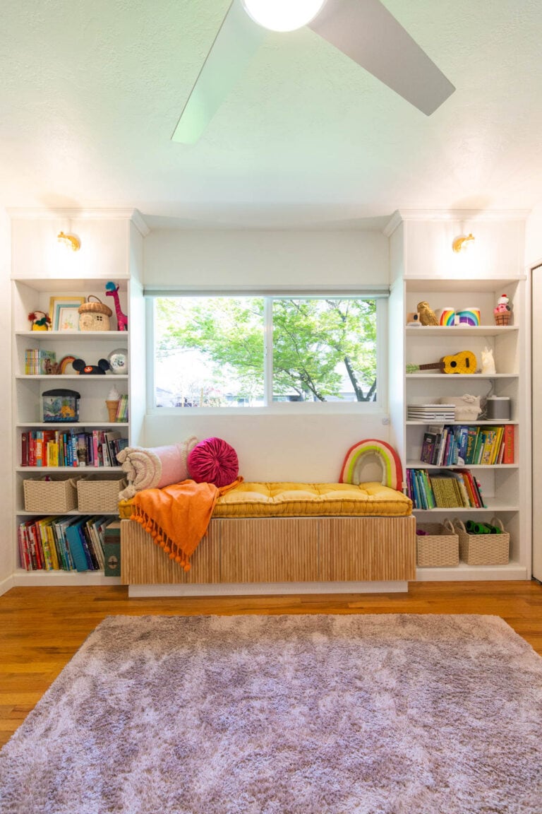 faux built in shelves