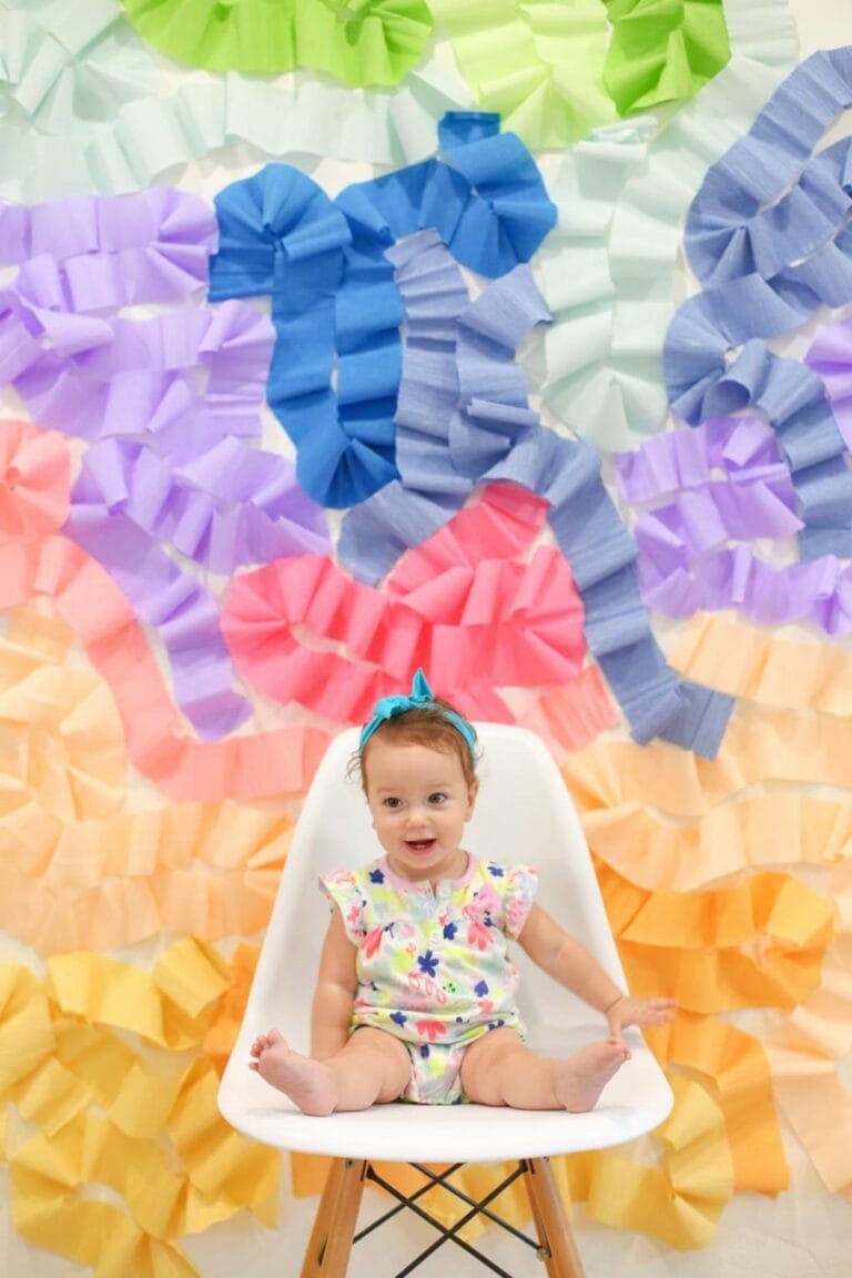 DIY Crepe Paper Wall Photo Backdrop