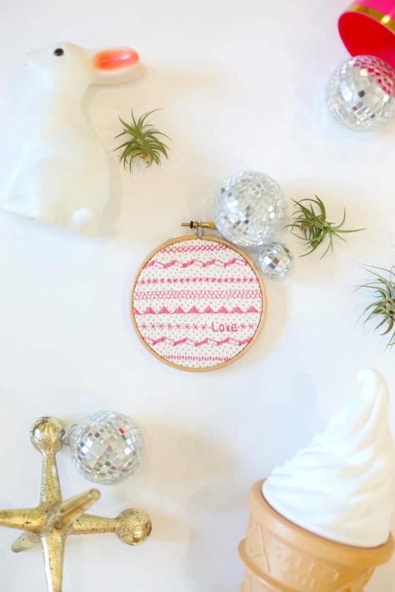 DIY Faux Embroidery Wall Art