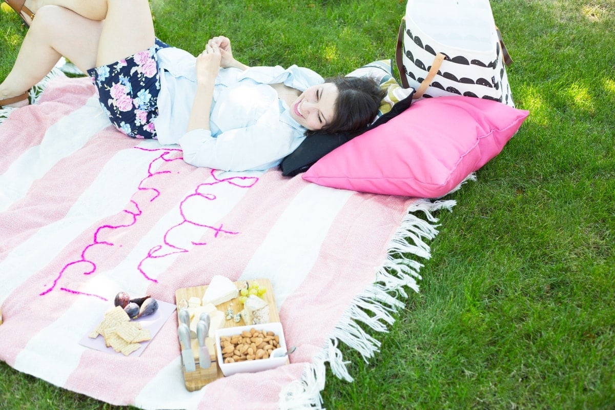 DIY Giant Embroidery Picnic Blanket