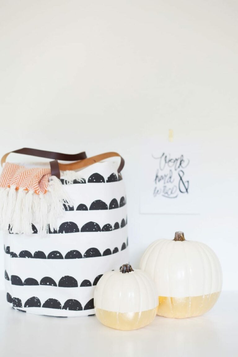 DIY Gold Leaf Dipped Pumpkin