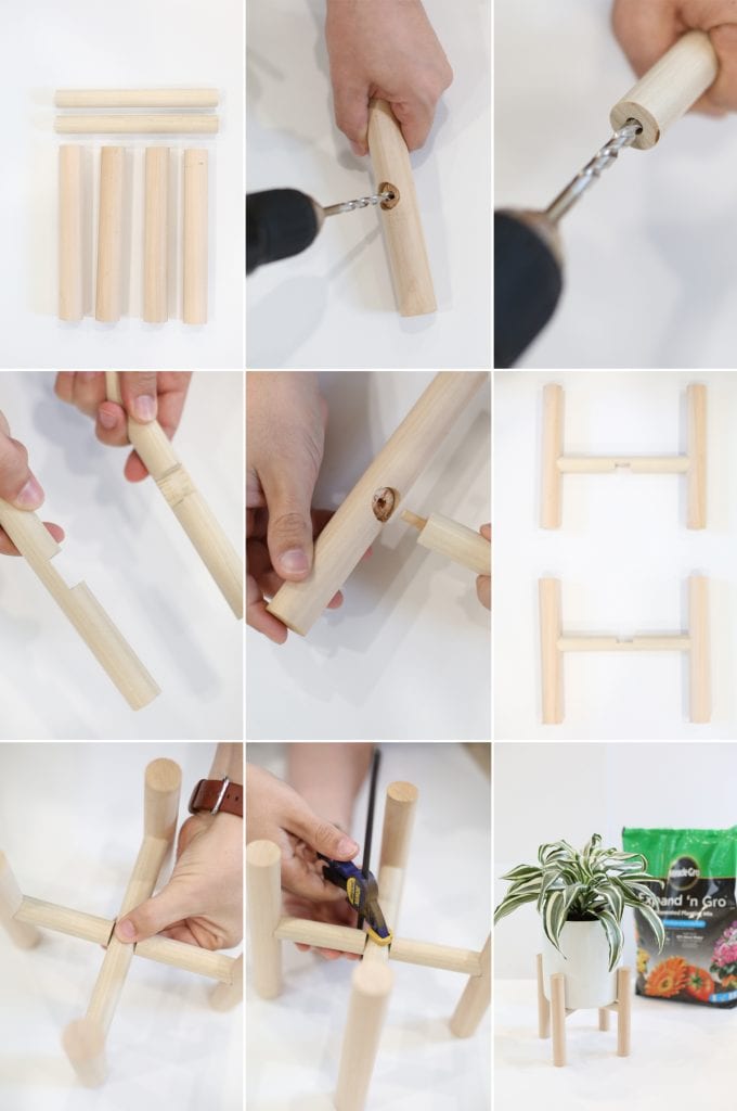 DIY midcentury modern plant stand