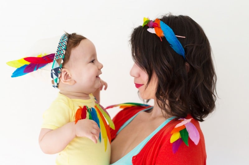 DIY Mom and Baby Bird Halloween Costume
