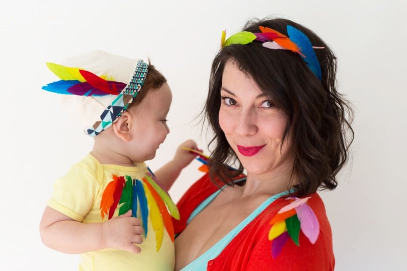 DIY Mom and Baby Bird Halloween Costume