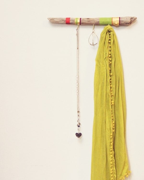 diy painted driftwood hanger