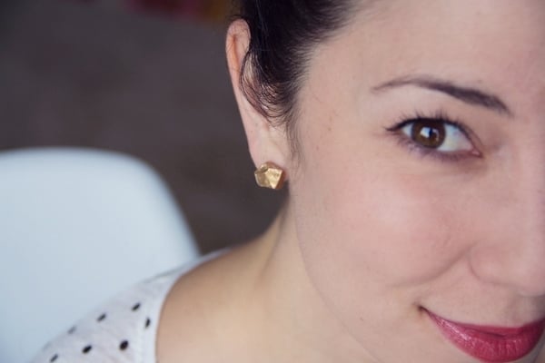 DIY Gold Nugget Earrings