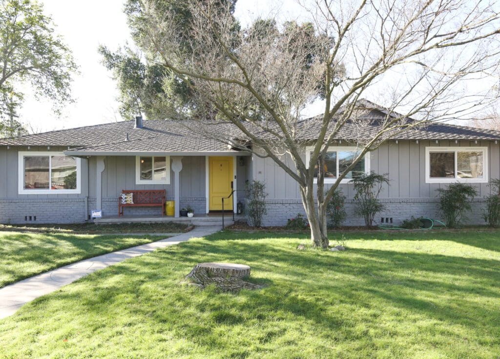 ranch style gray house