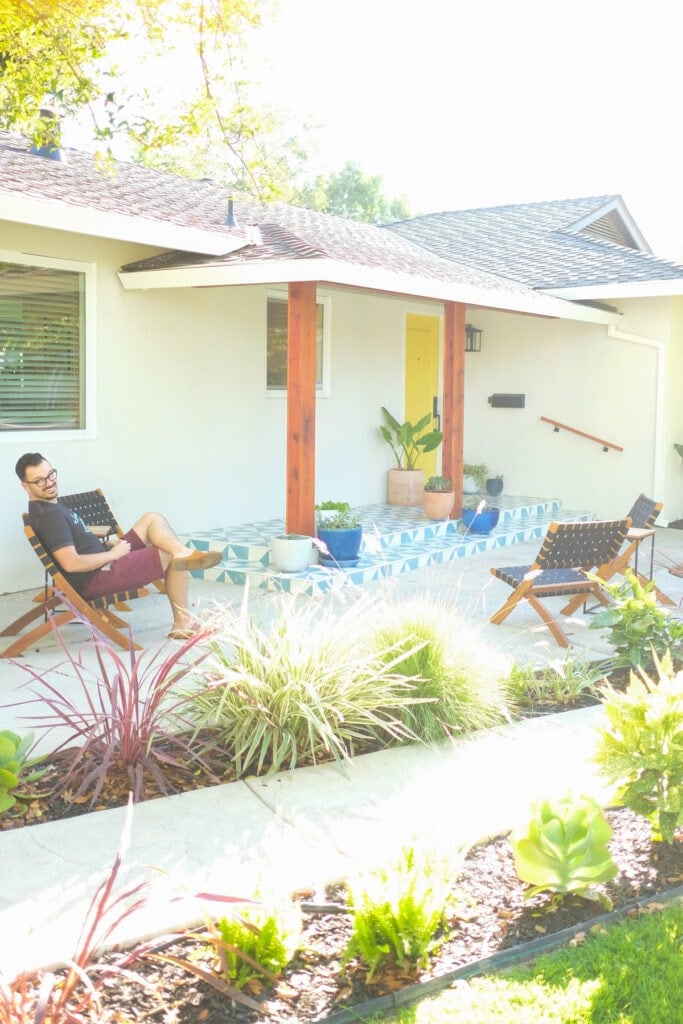 modern tile front porch