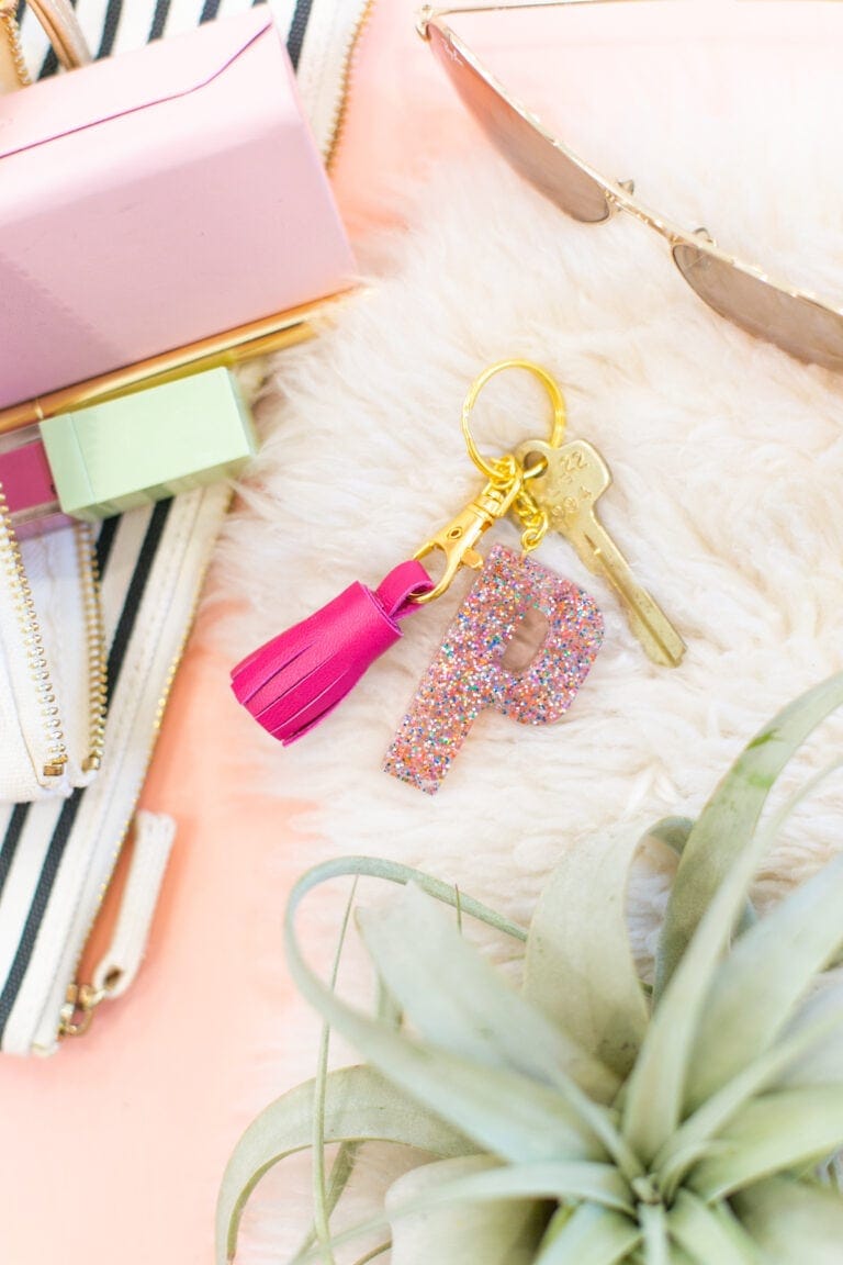 DIY liquid clay polymer monogrammed keychain