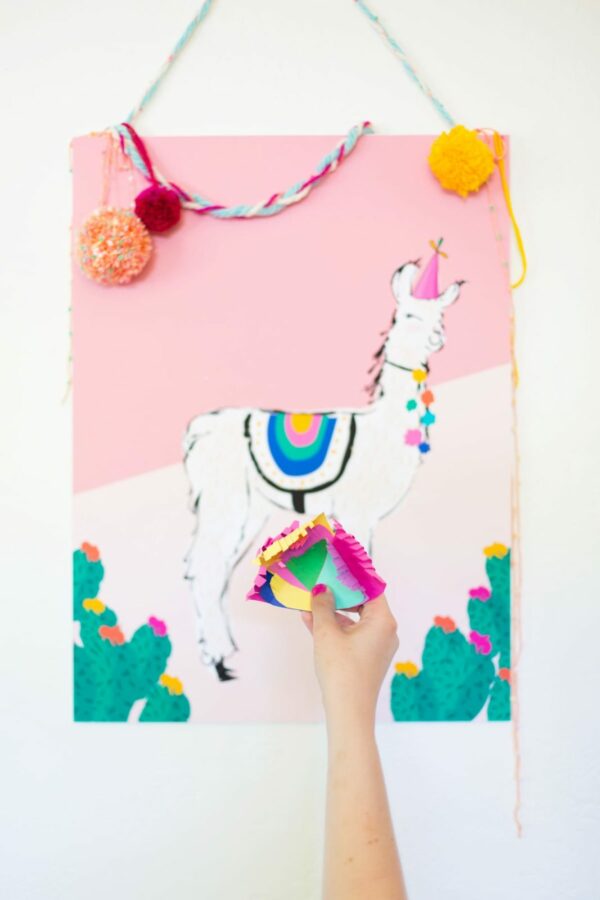 Pin the tail on the llama game for Cinco de Mayo