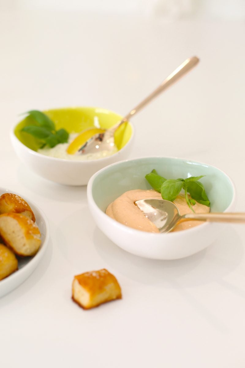 Pretzel Bites with Dipping Sauces