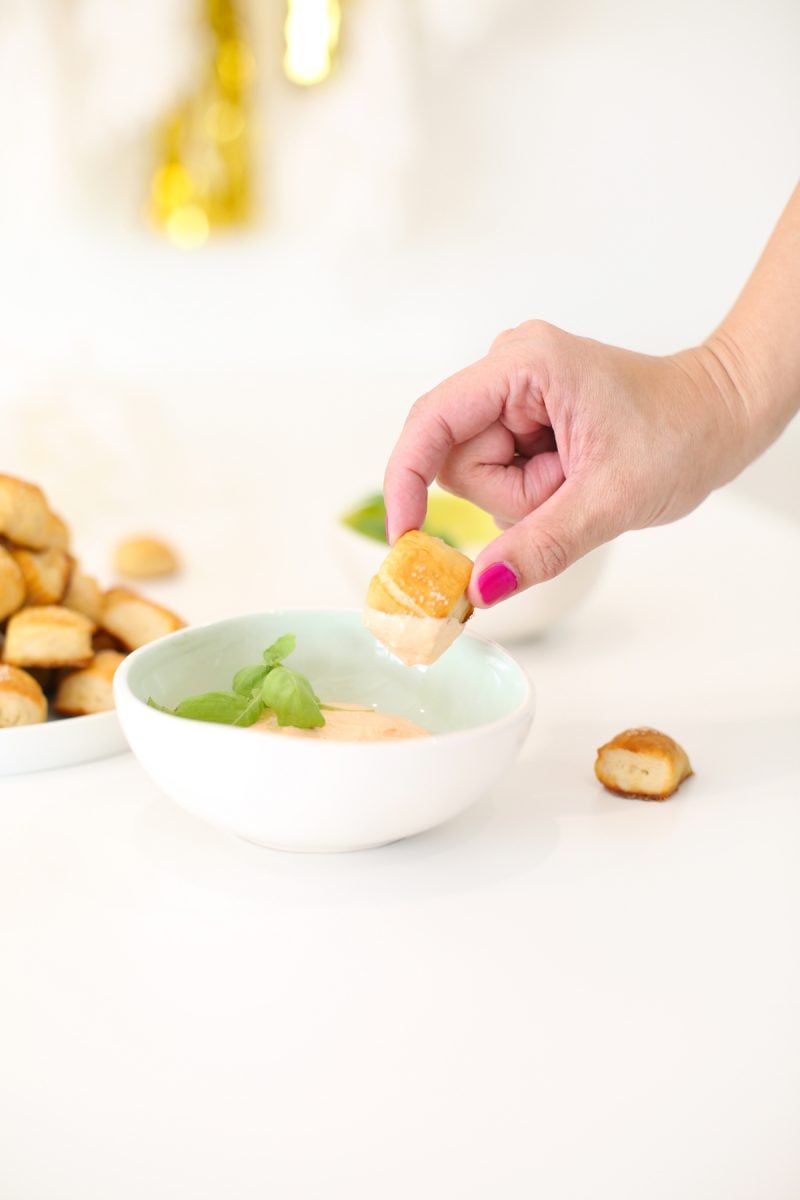 Pretzel Bites with Dipping Sauces