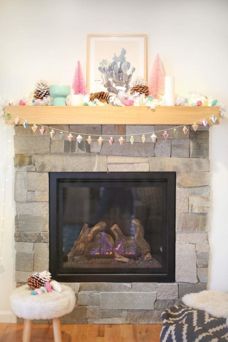 Quick and easy DIY Christmas ornament garland for your mantel