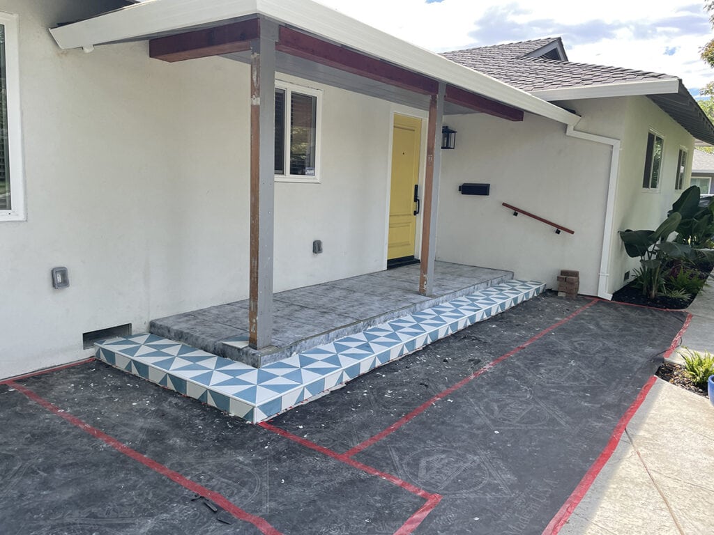 tiling front porch