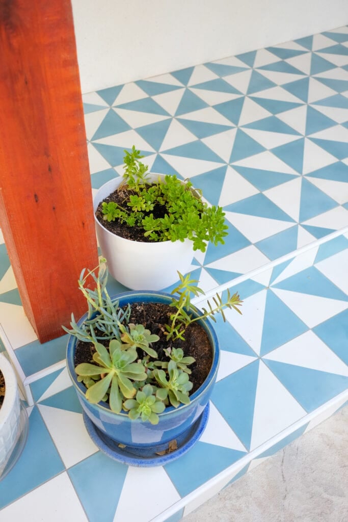 blue tile front porch